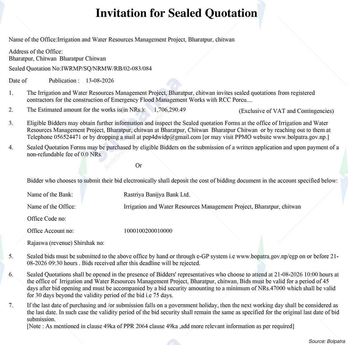 Irrigation and Water Resources Management Project