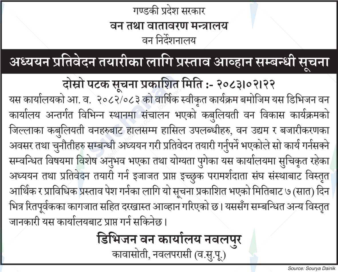 Ministry of Forest and Environment, Gandaki