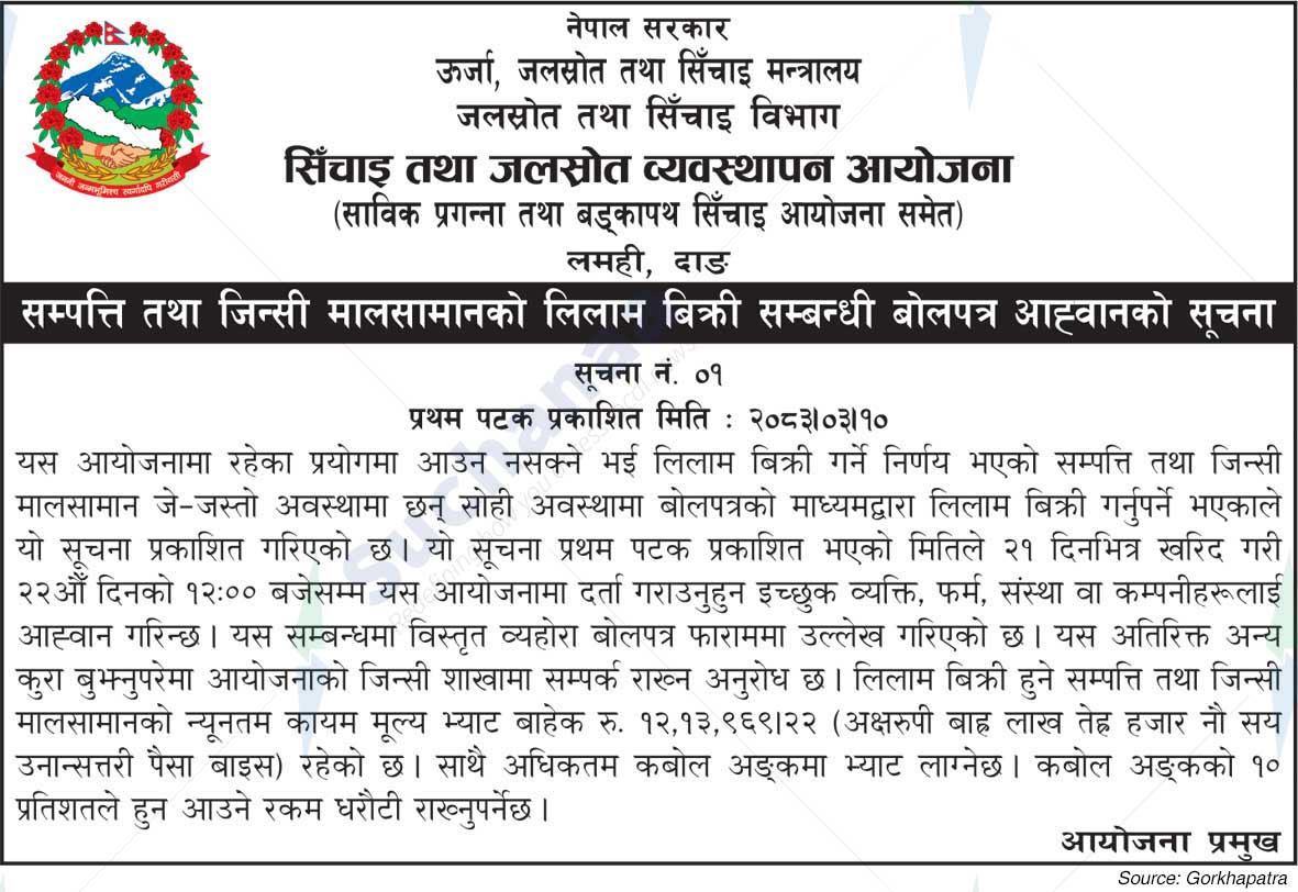 Irrigation and Water Resources Management Project, Dang
