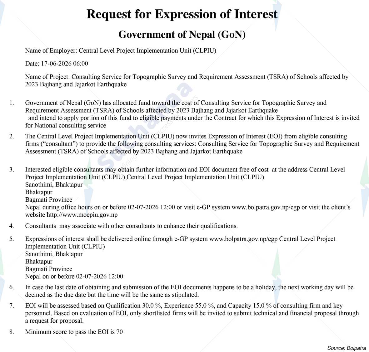 Central Level Project Implementation Unit (CLPIU)
