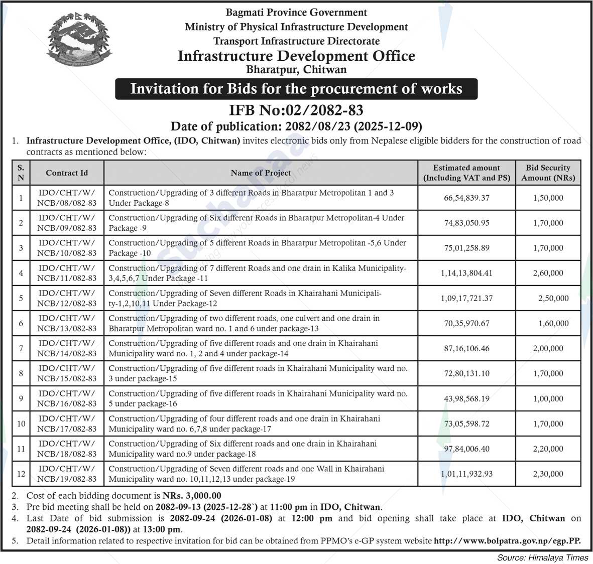 Infrastructure Development Office, Chitwan