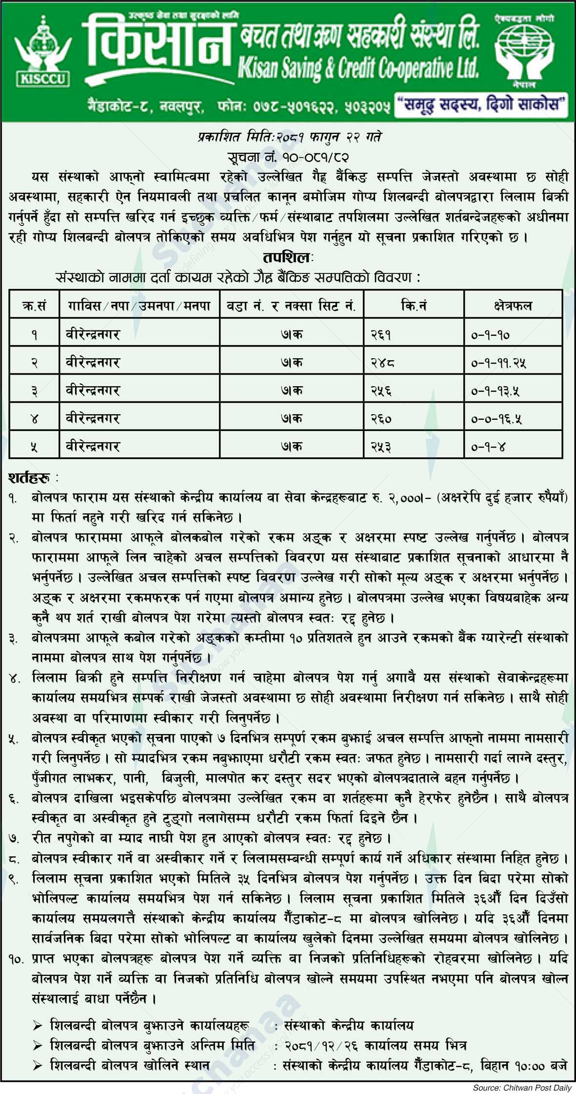 Kisan Saving & Credit Co-operative Ltd.