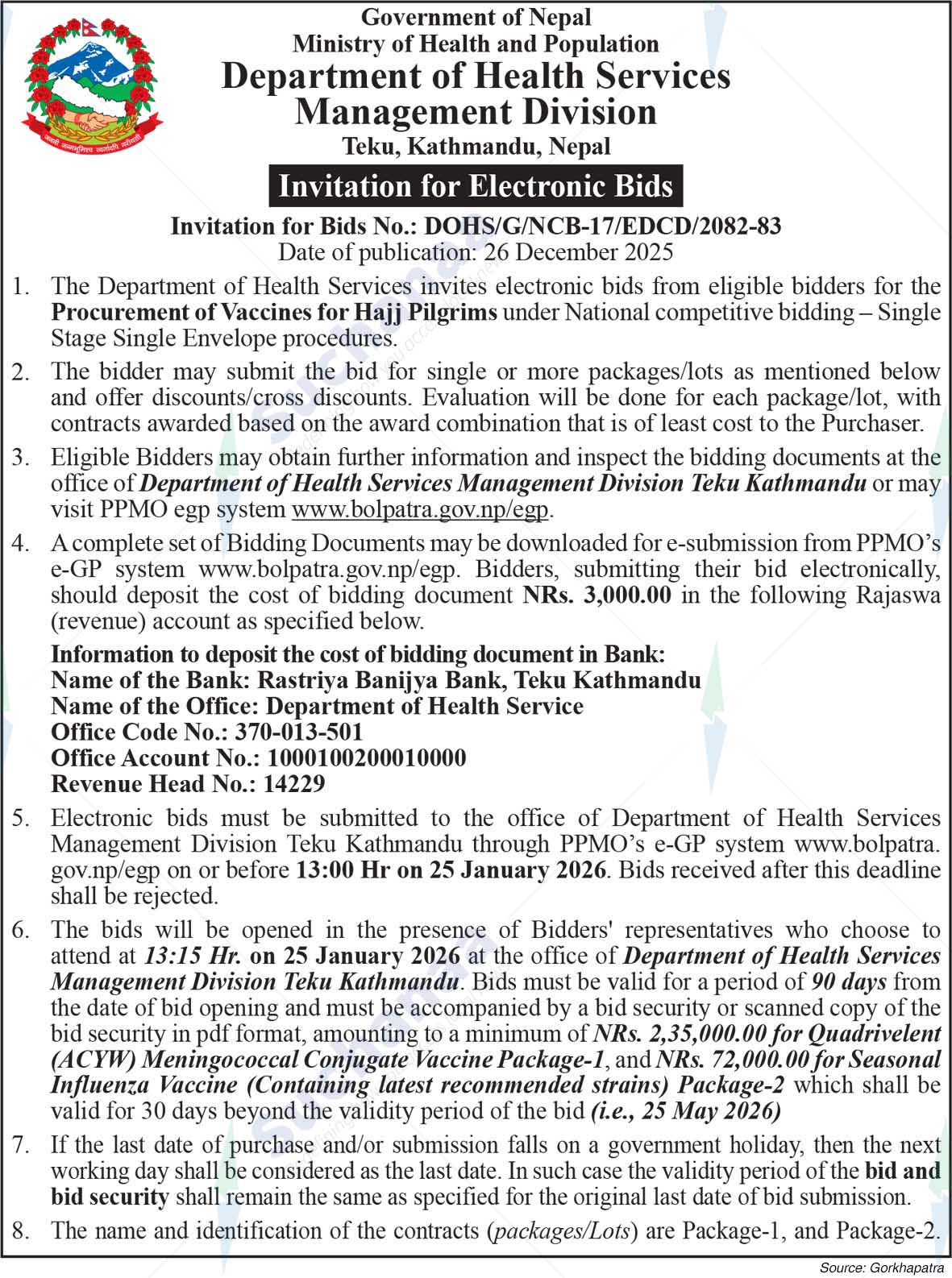 Department of Health Services