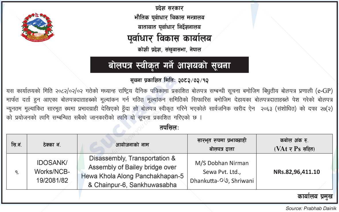 Infrastructure Development Office, Sankhuwasabha