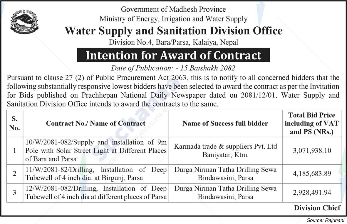 Water Supply and Sanitation Division Office Division No. 4