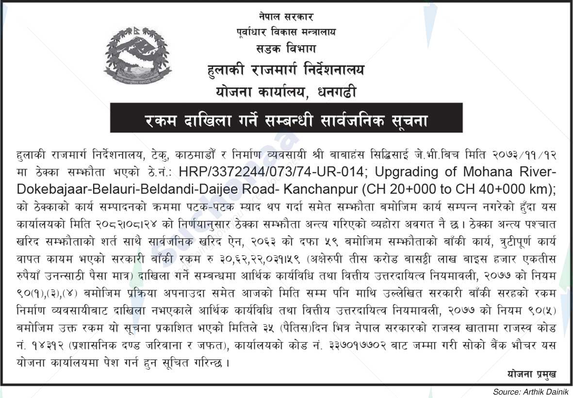 Postal Highways Directorate, Dhangadhi