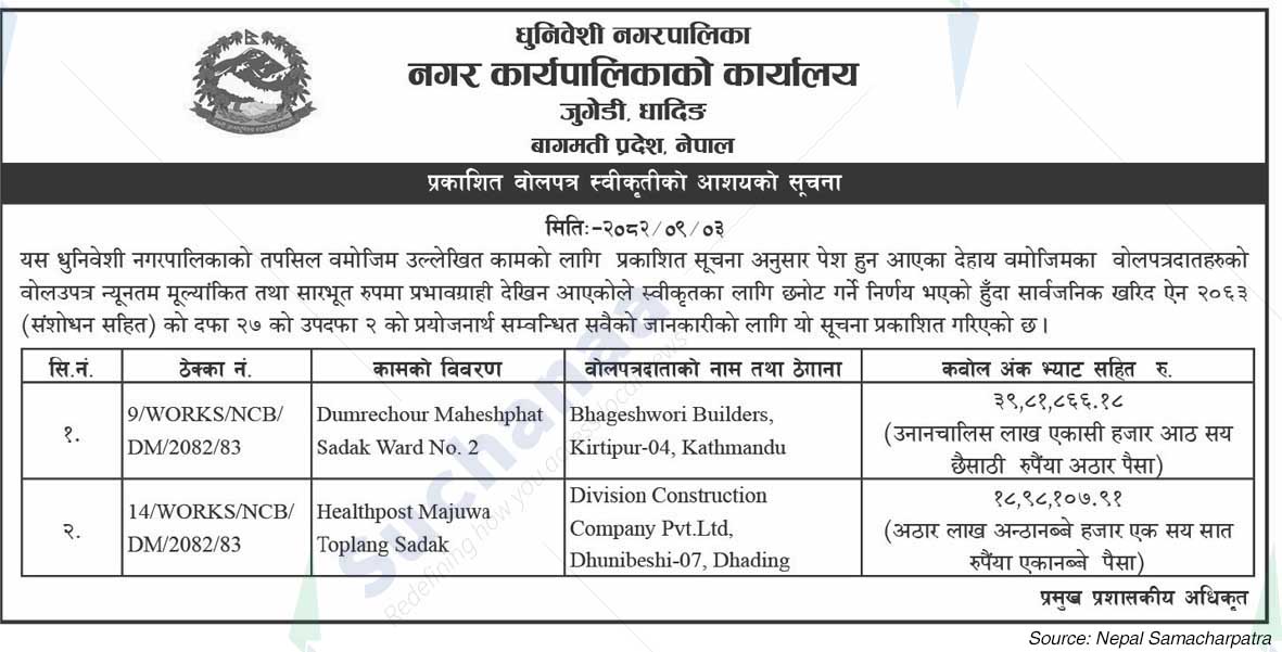 Dhunibeshi Municipality