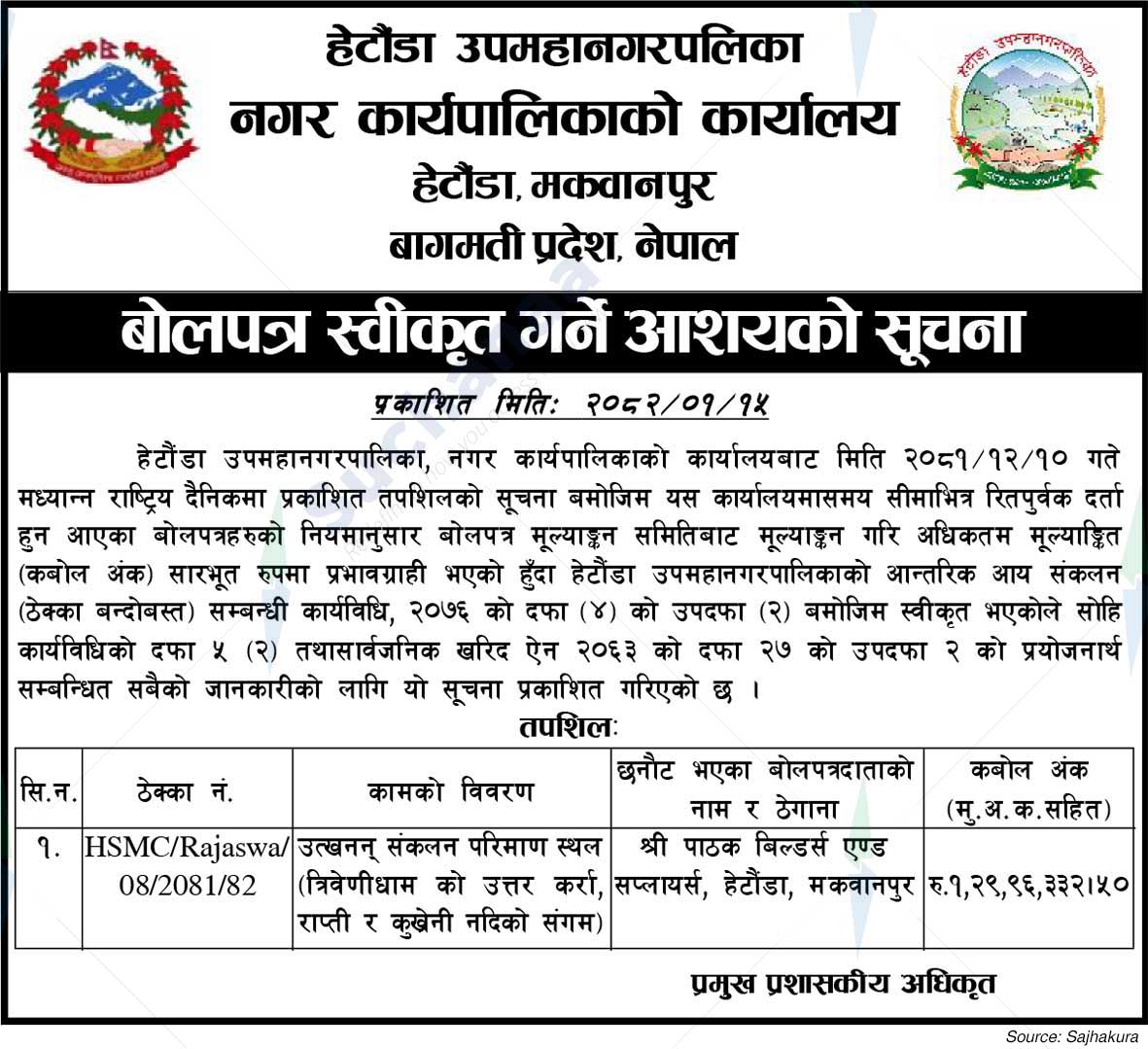 Hetauda Sub Metropolitan City
