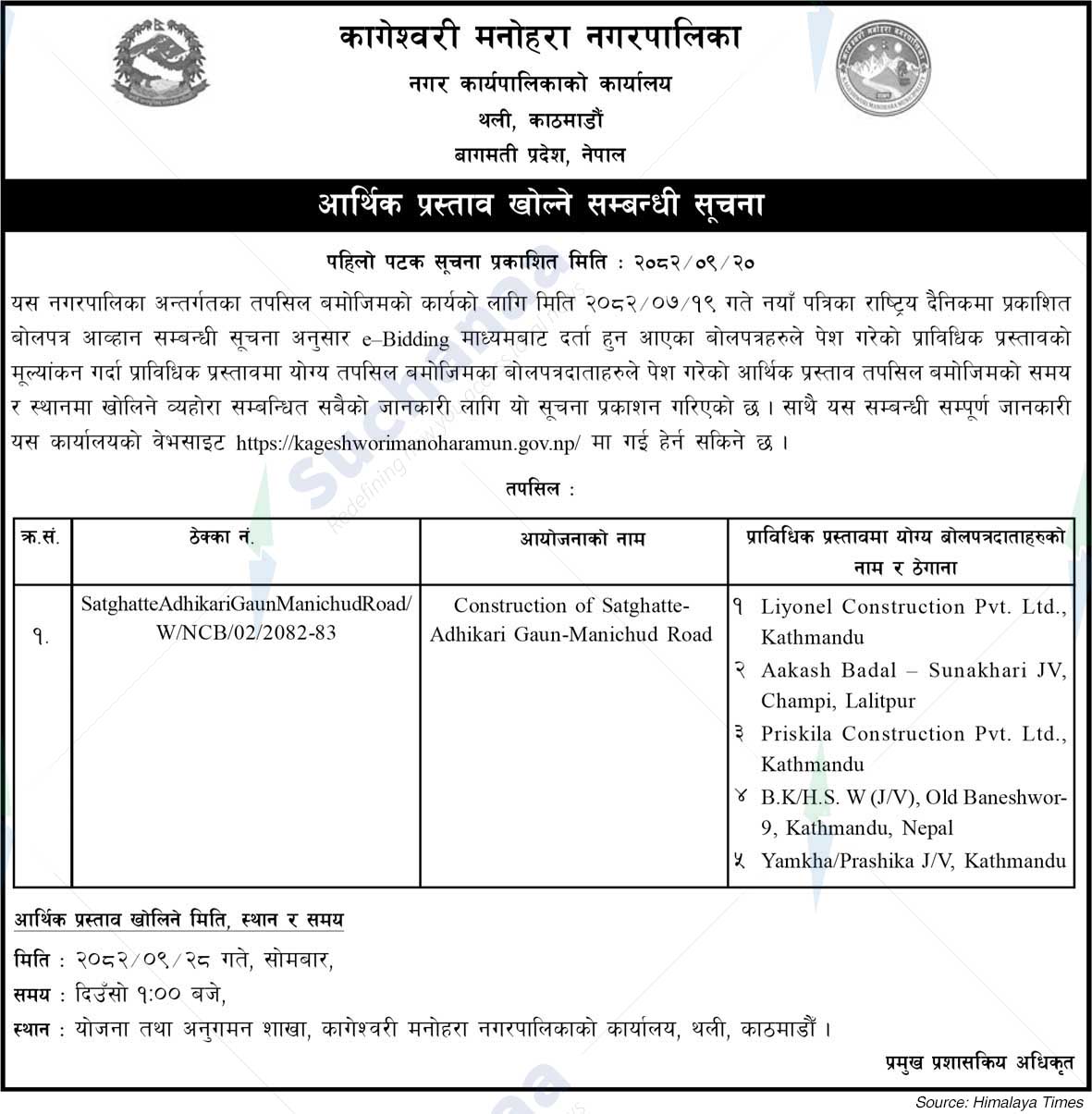 Kageshwari Manohara Municipality