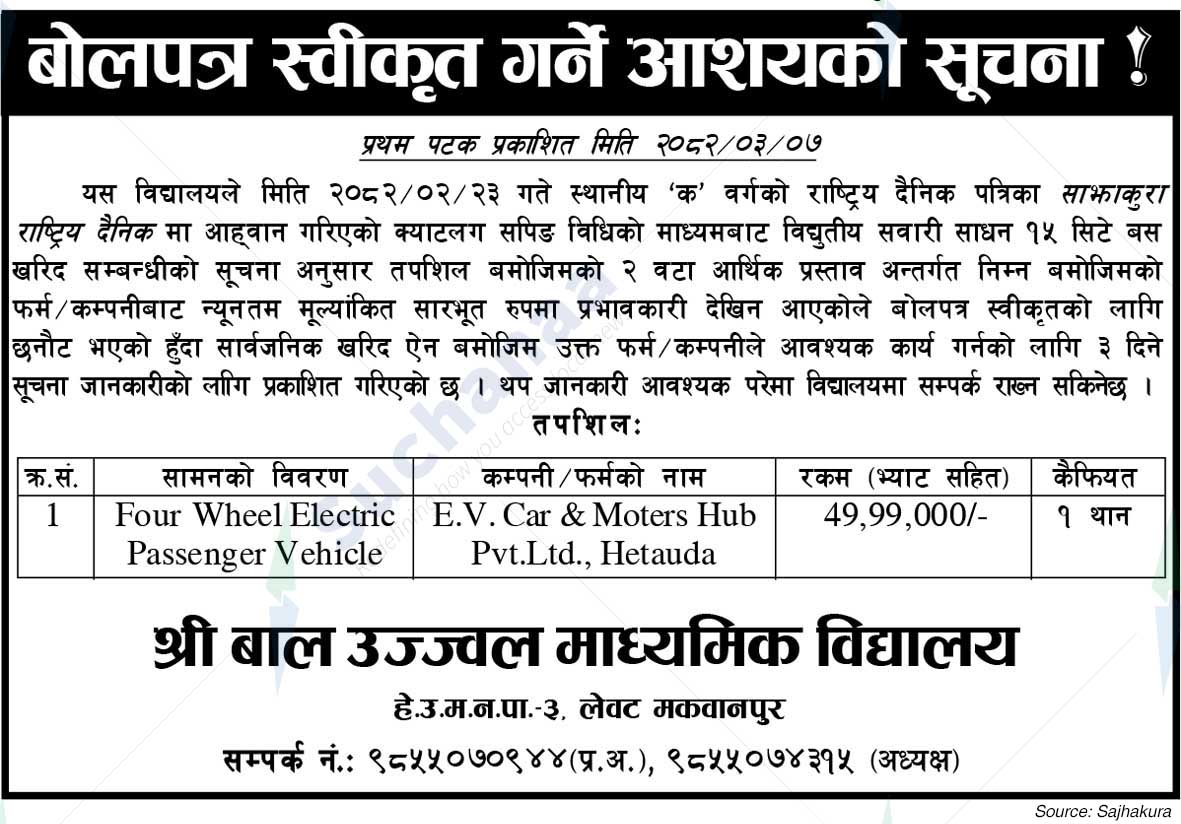 Shree Bal Ujjwal Secondary School