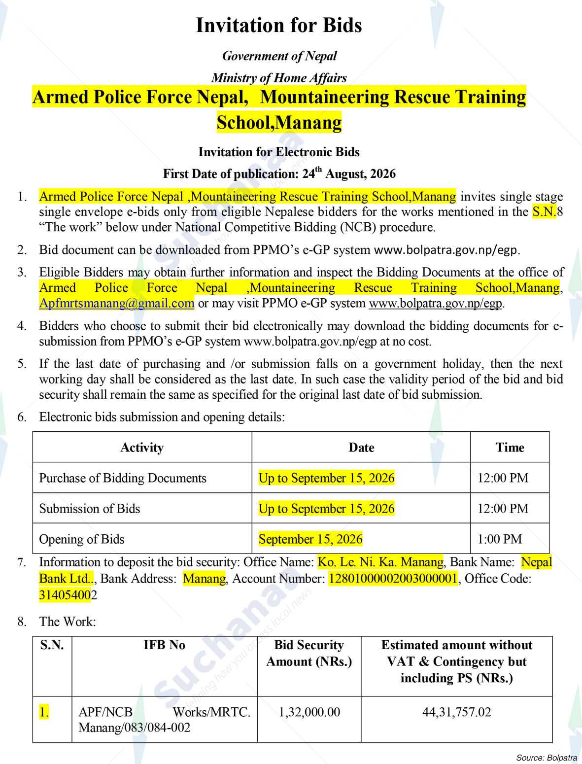 Armed Police Force Nepal Mountain Rescue Training School, Manang