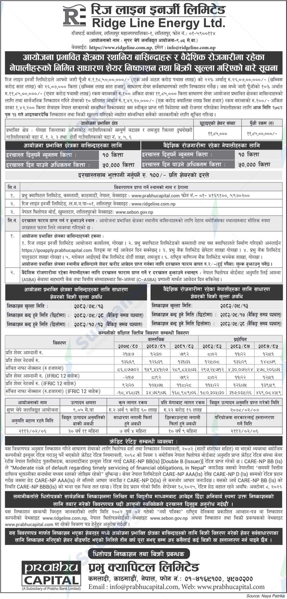 Ridge Line Energy Limited.