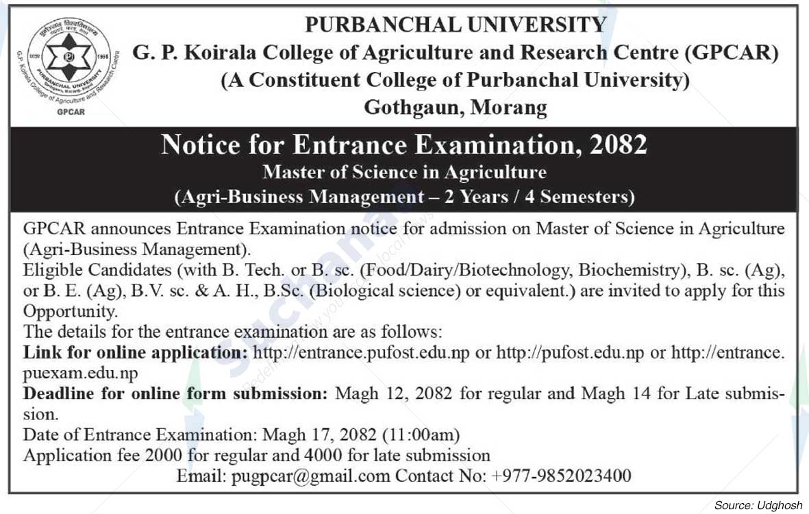 G. P. Koirala College of Agriculture and Research Centre (GPCAR), Morang