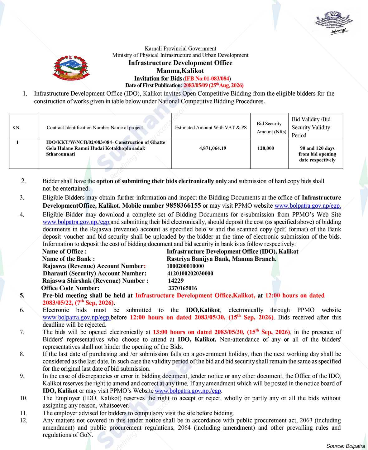 Infrastructure Development Office, Kalikot