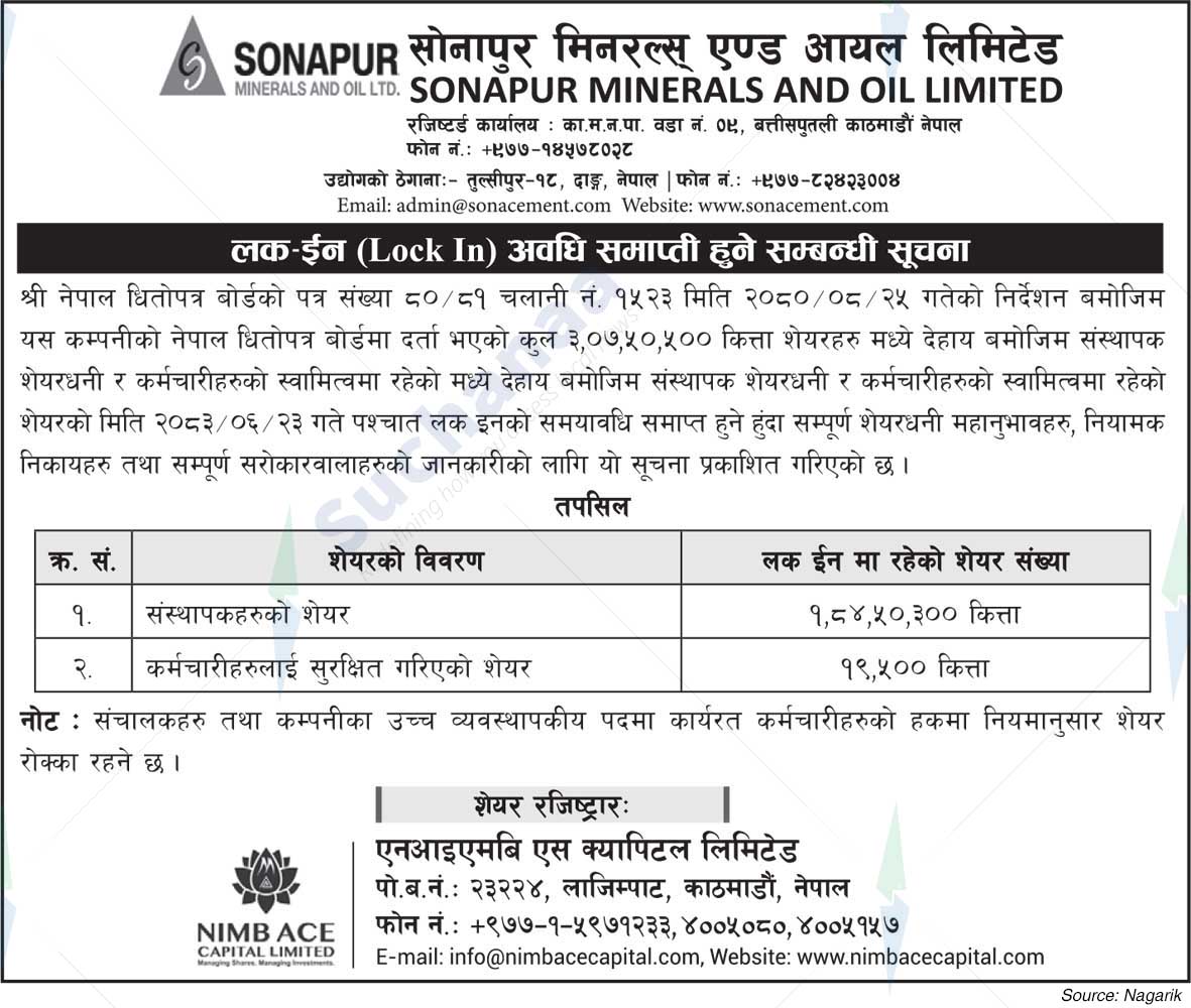 Sonapur Minerals And Oil Limited
