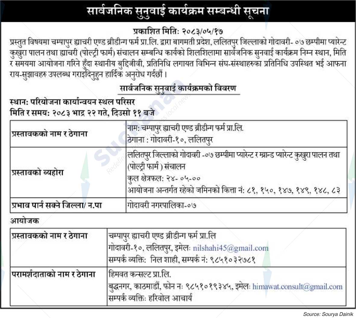 Champapur Hatchery and Breeding Farm Pvt. Ltd.