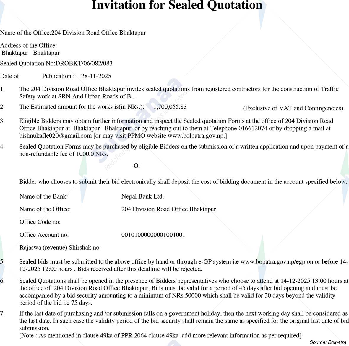 Division Road Office, Bhaktapur