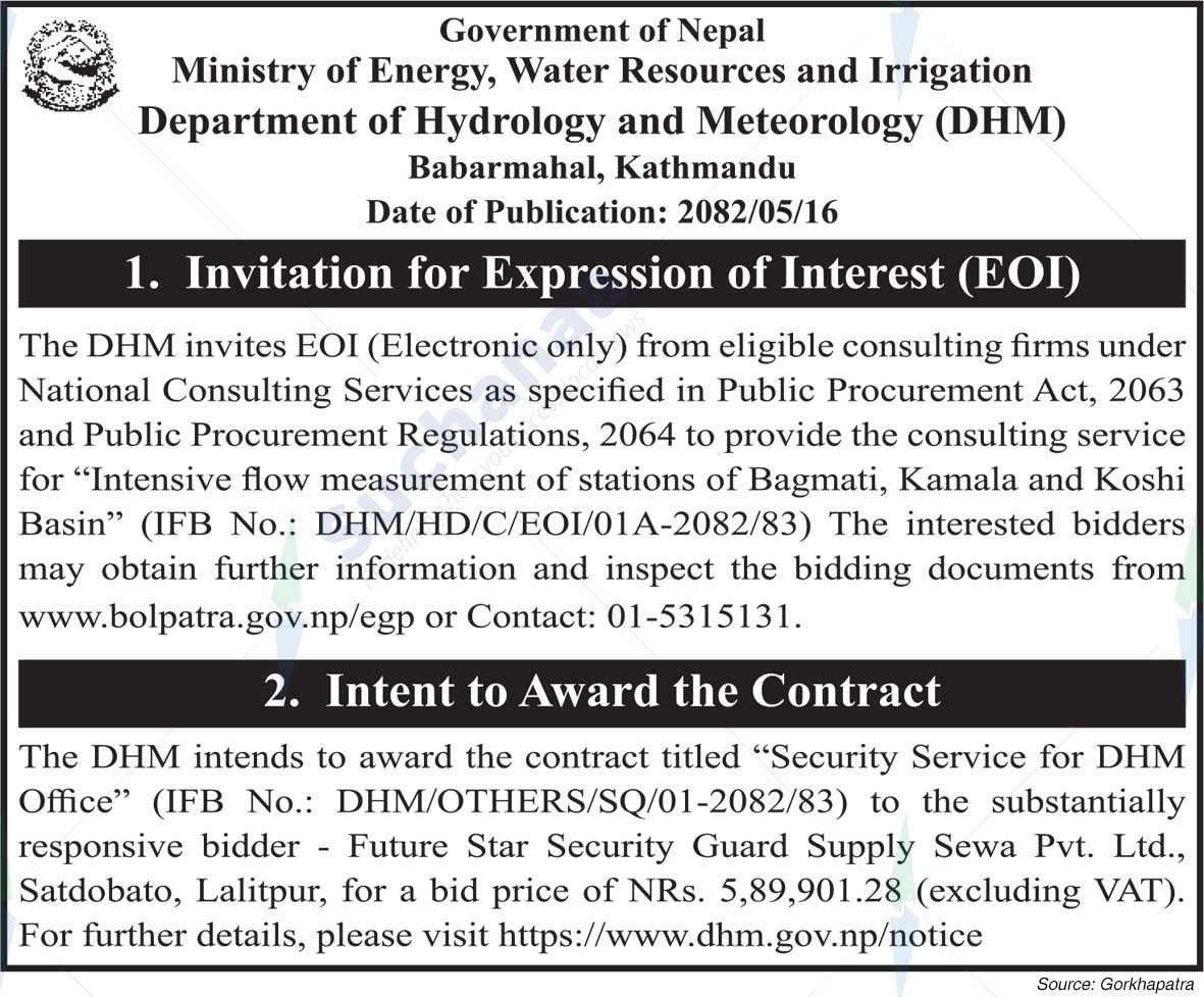 Department of Hydrology and Meteorology (DHM)