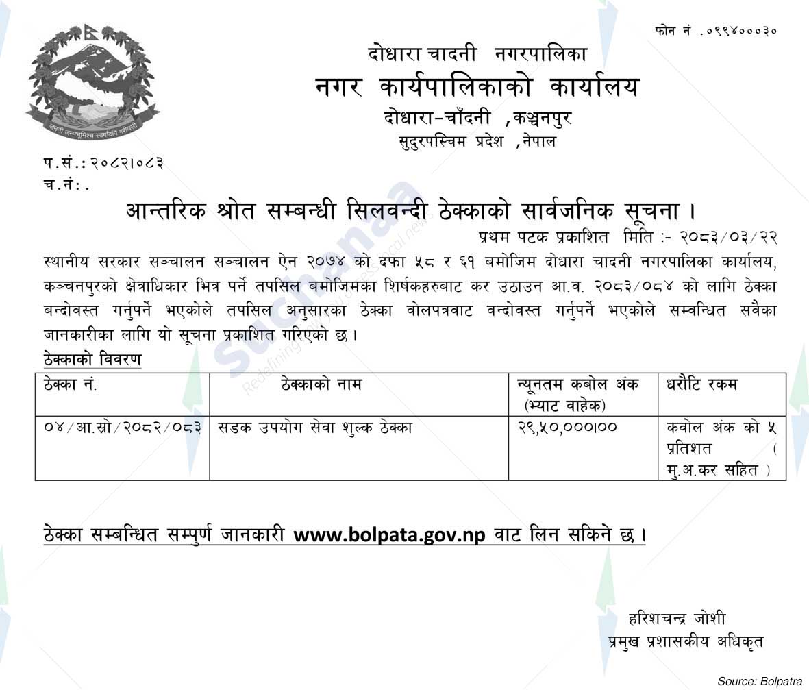 Dodhara Chandani Municipality