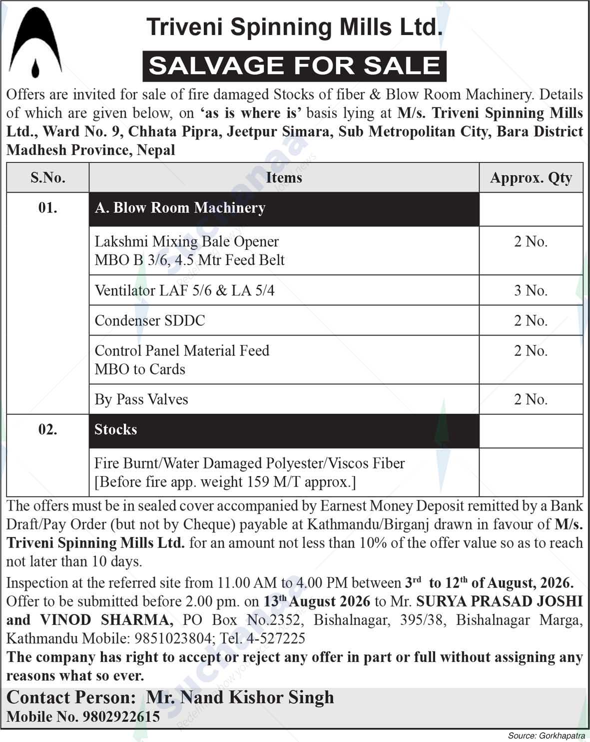 Triveni Spinning Mills Ltd.