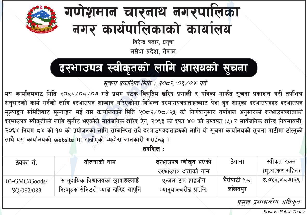 Ganeshman Charnath Municipality