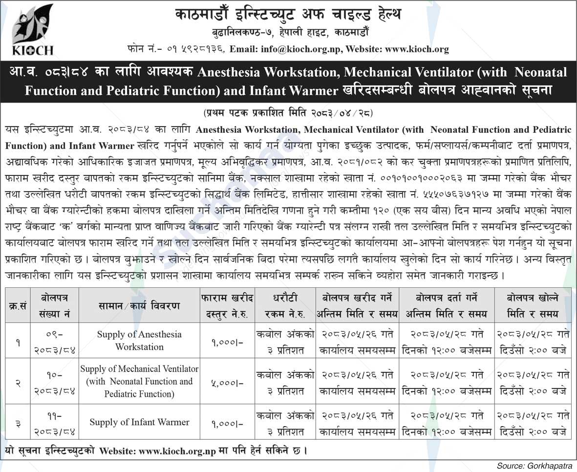Kathmandu Institute of Child Health (KIOCH)