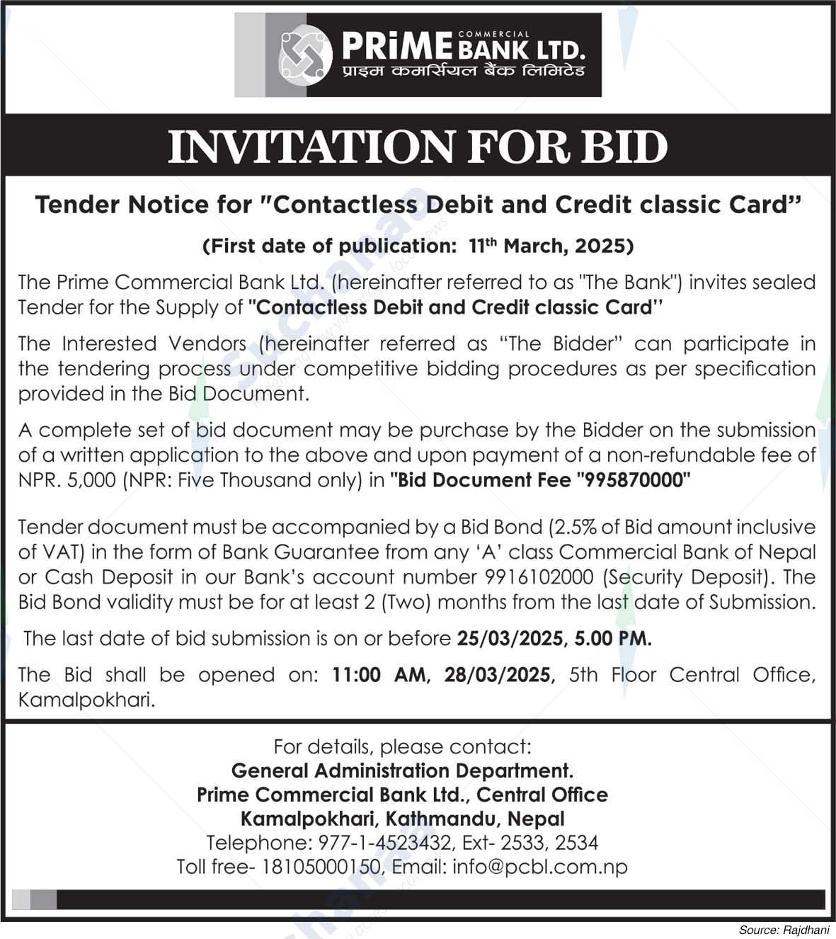 Prime Commercial Bank Ltd.