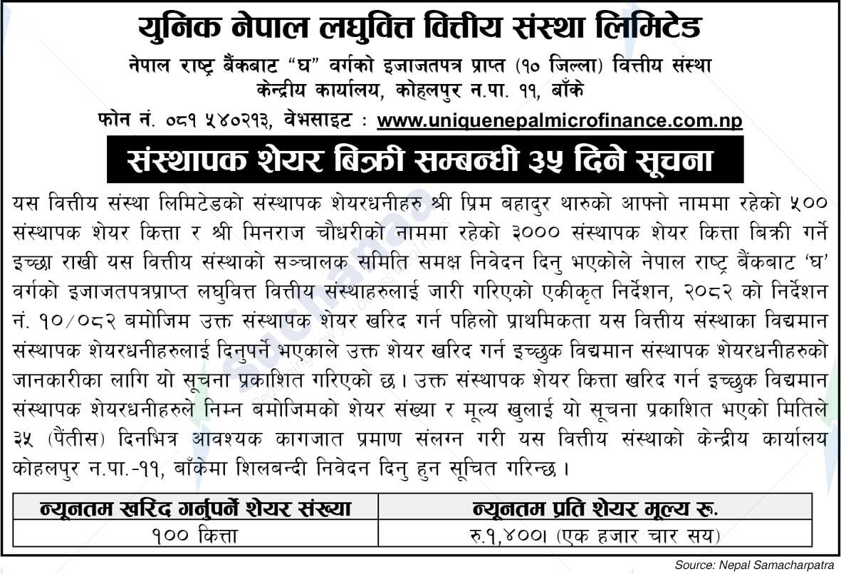 Unique Nepal Laghubitta Bittiya Sanstha Limited