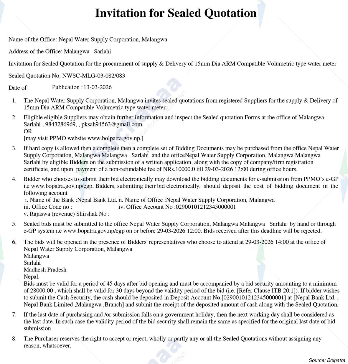 Nepal Water Supply Corporation (NSC)