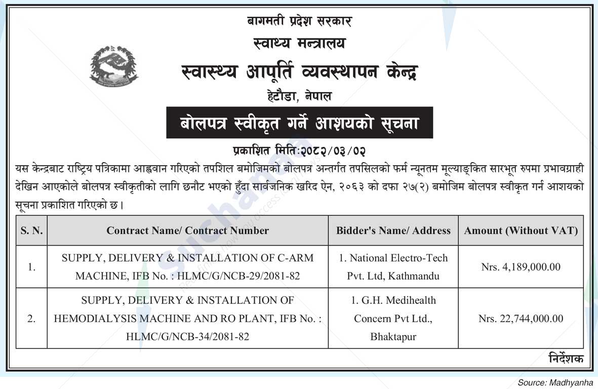 Health Supply Management Center, Hetauda
