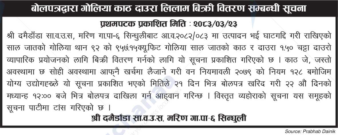 Shree Damaidanda Saa.Wa.Wo.Sa.