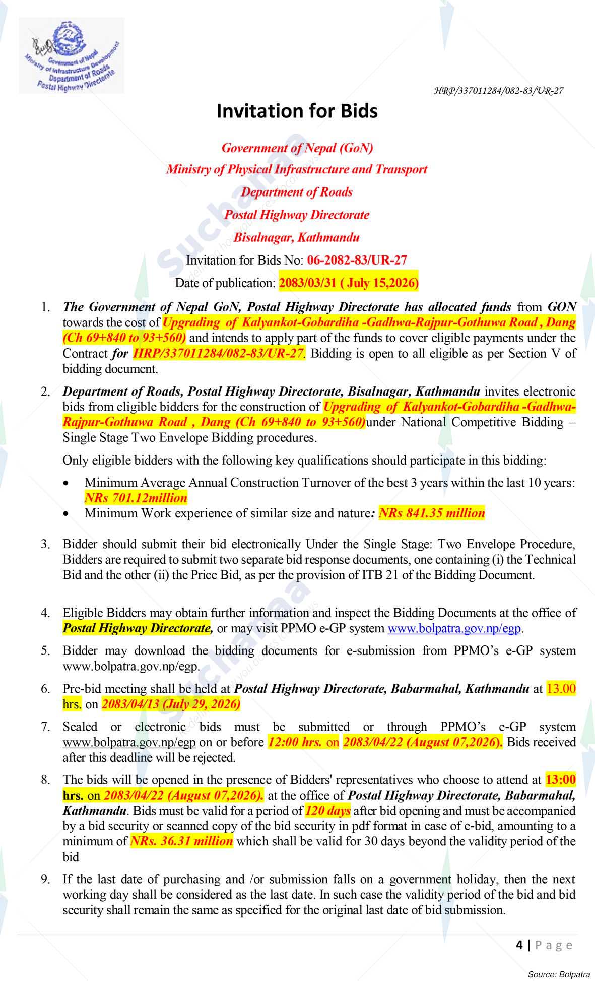 Postal Highway Directorate