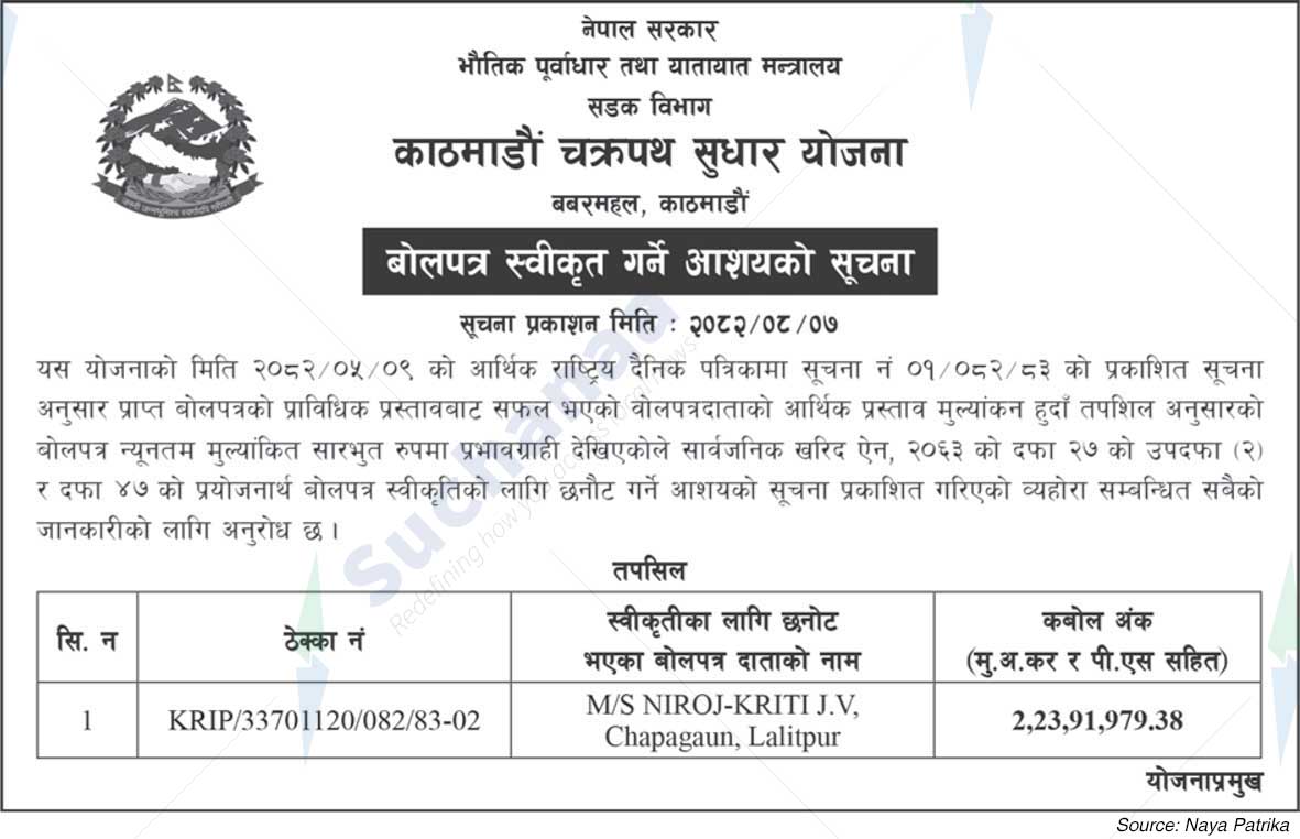 Kathmandu Ring Road Improvement Plan, Babarmahal, Kathmandu