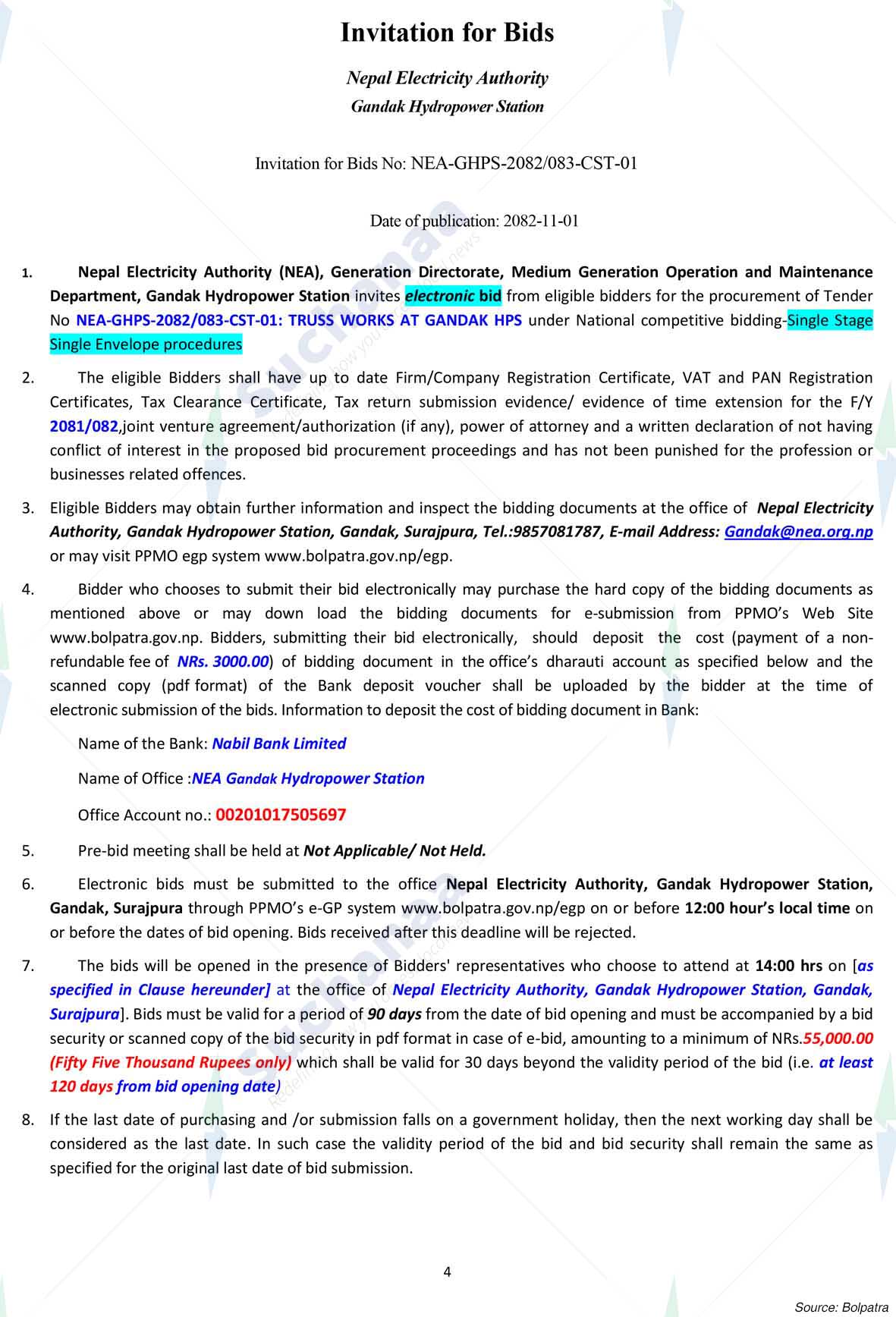 NEA, Gandak Hydropower Station