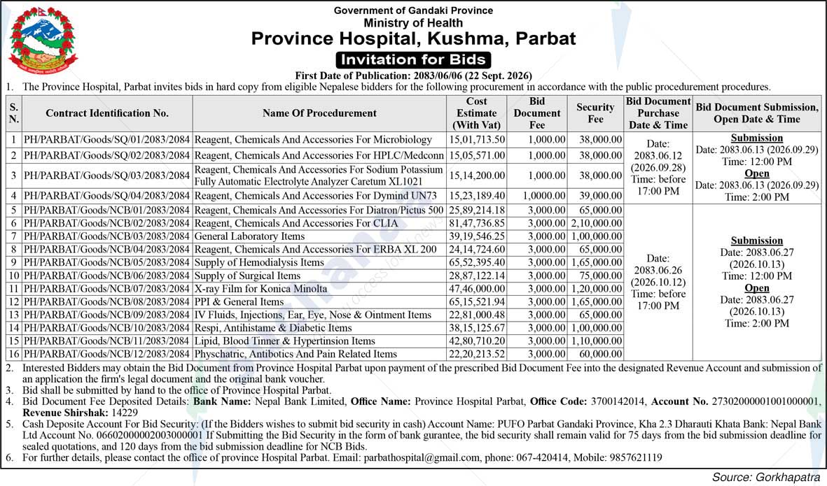 Province Hospital, Kushma, Parbat