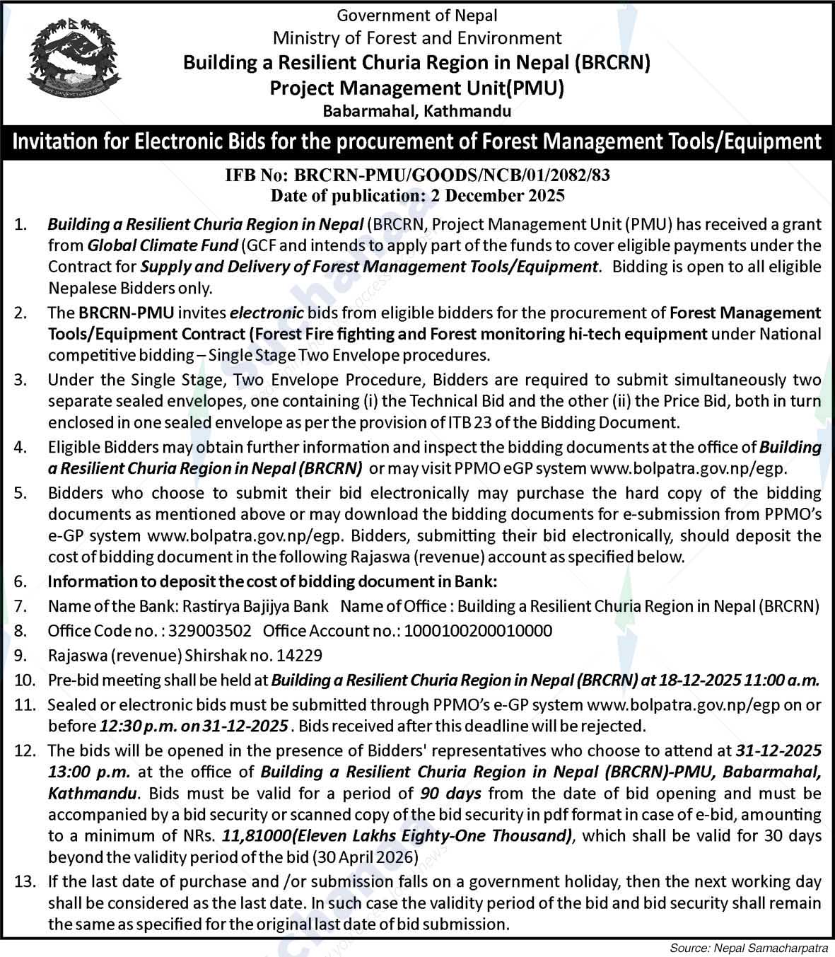 Building a Resilient Churia Region in Nepal (BRCRN), Babarmahal, Kathmandu