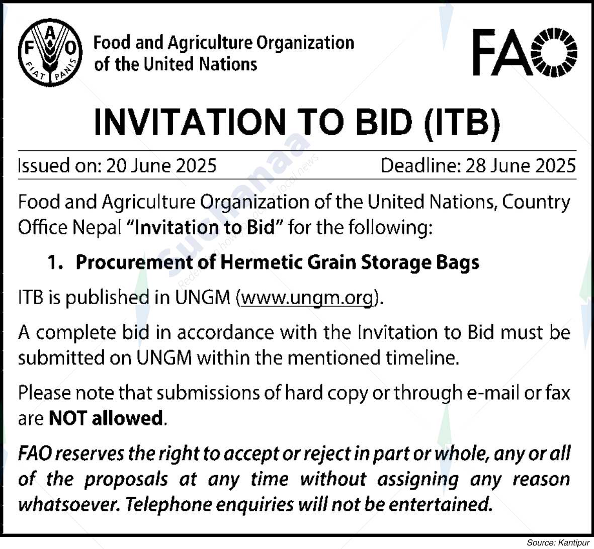 Food and Agriculture Organization of the United Nations (FAO)