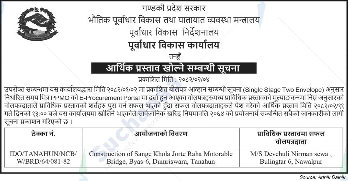 Infrastructure Development Office, Tanahun