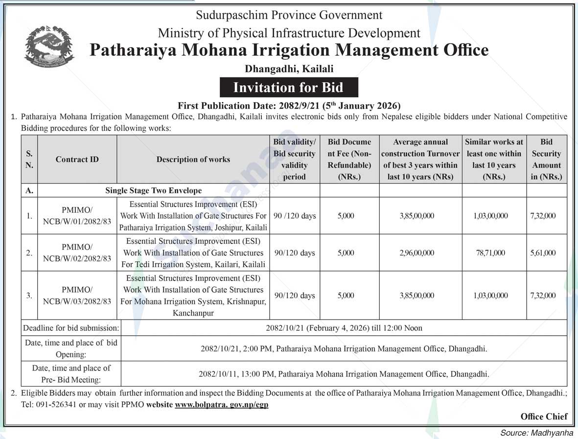 Patharaiya Mohana Irrigation Management Office, Dhangadhi, Kailali