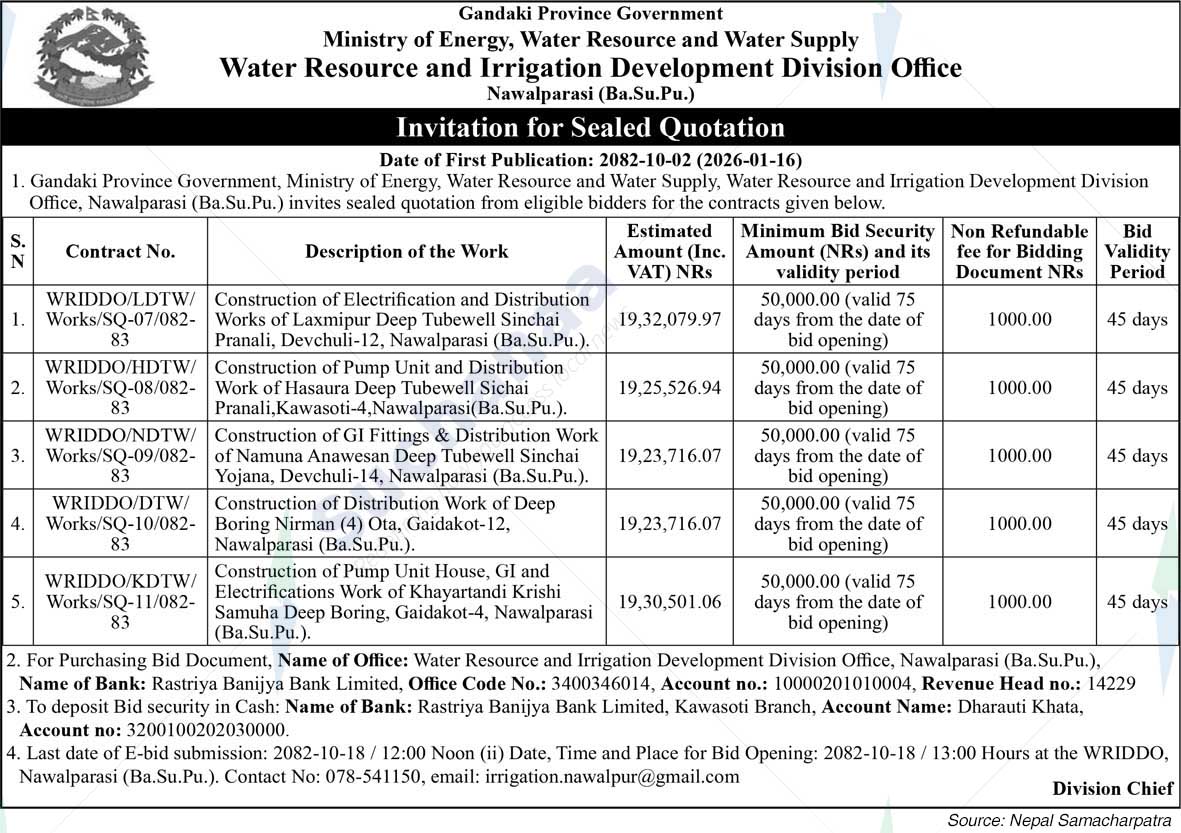 Water Resource and Irrigation Development Division Office, Nawalparasi