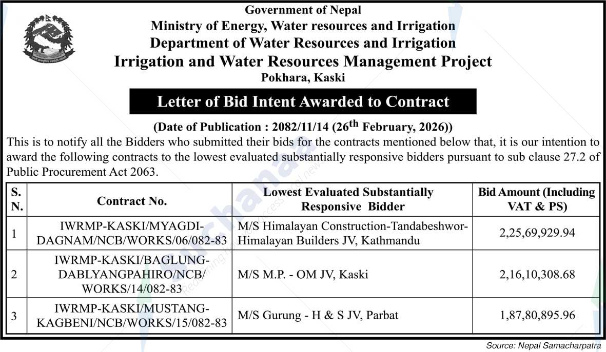 Irrigation and Water Resources Management Project, Kaski
