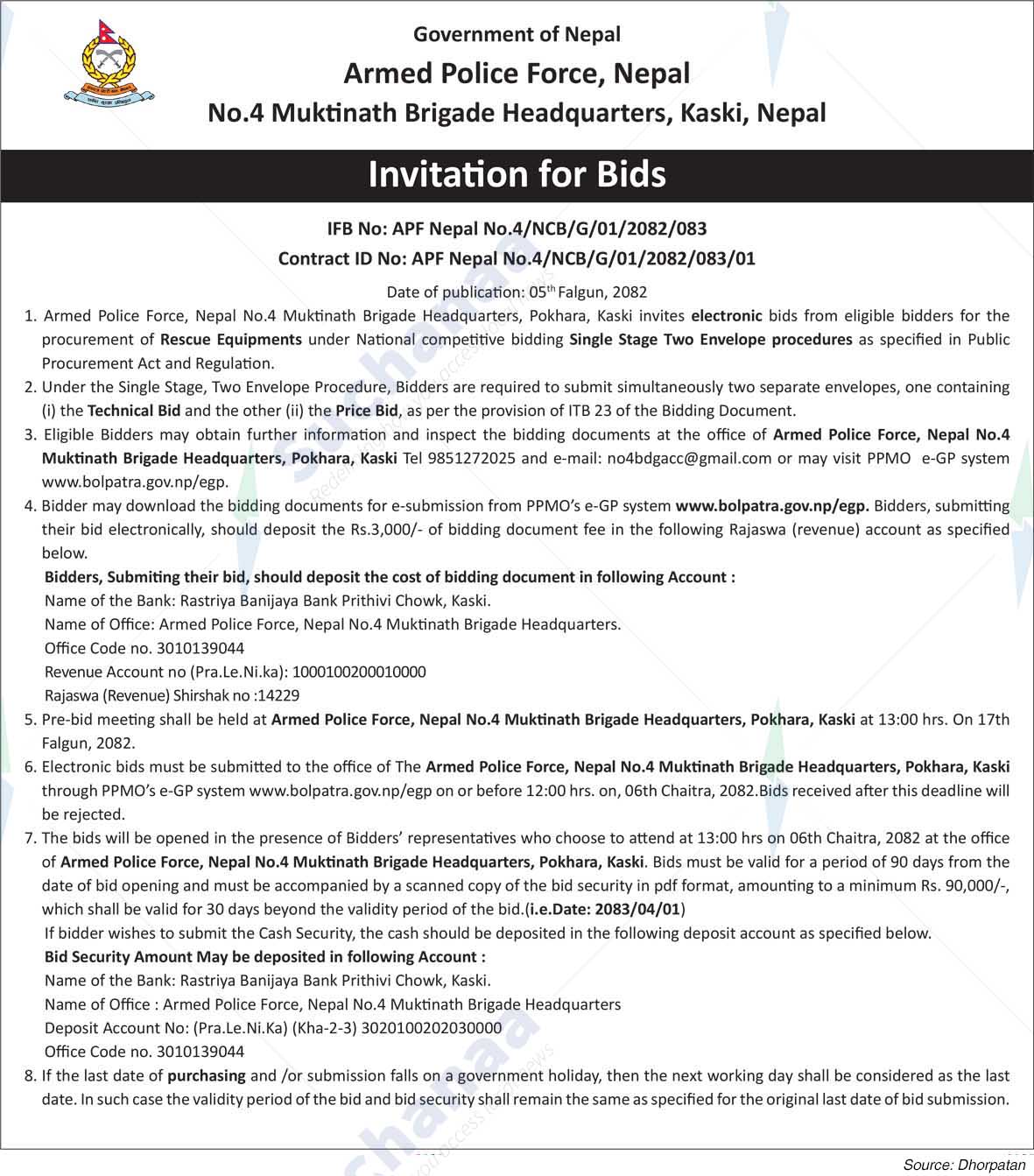 Armed Police Force, Kaski