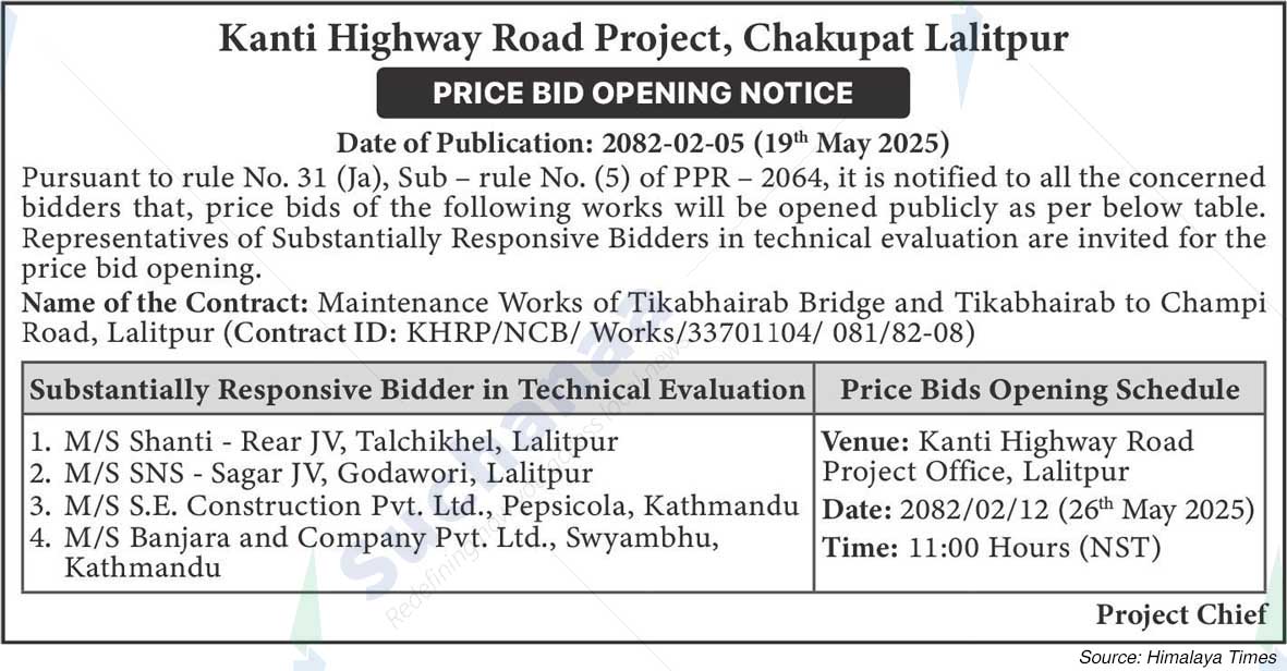 Kanti Highway Road Project