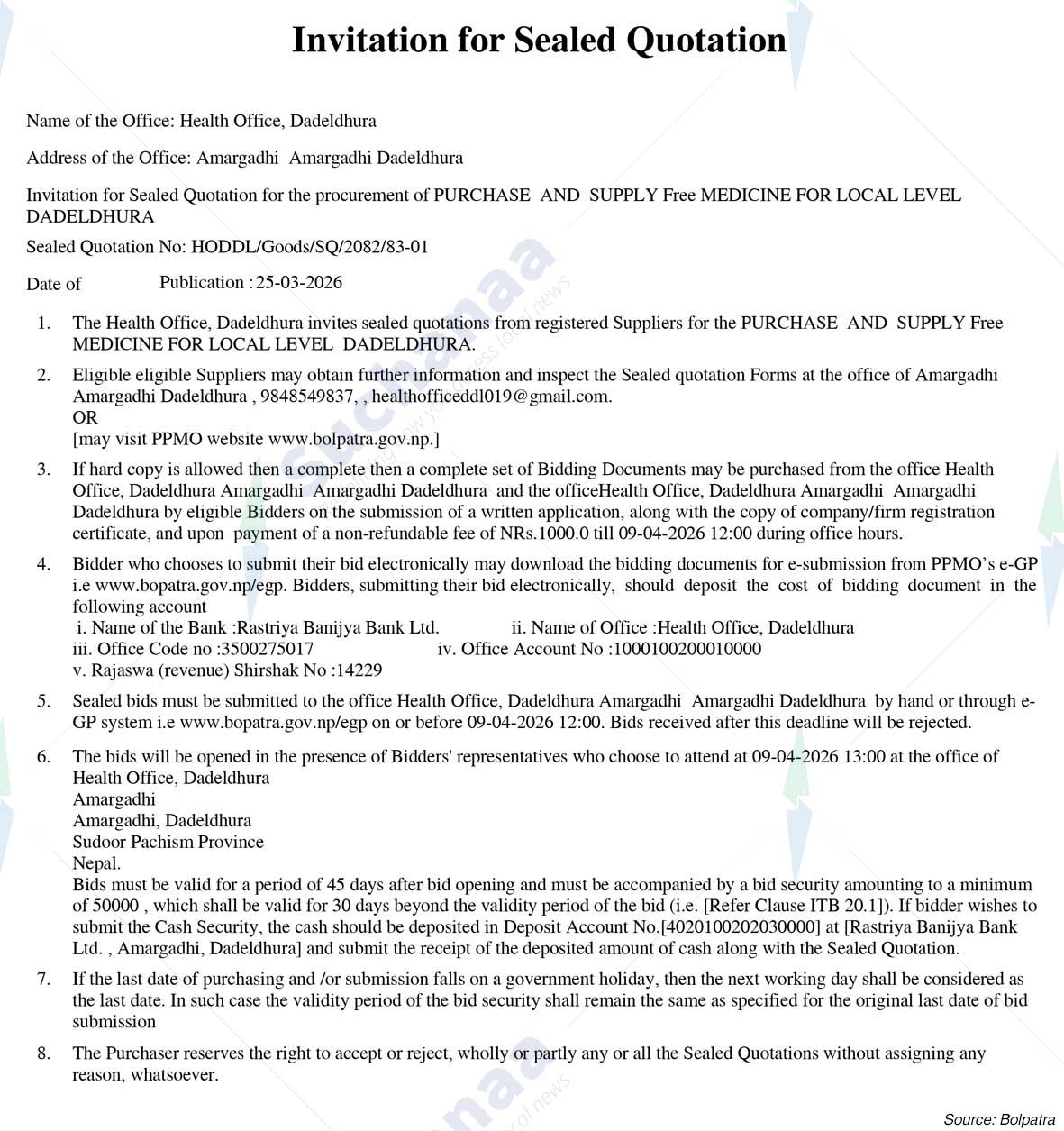 Health Office, Dadeldhura