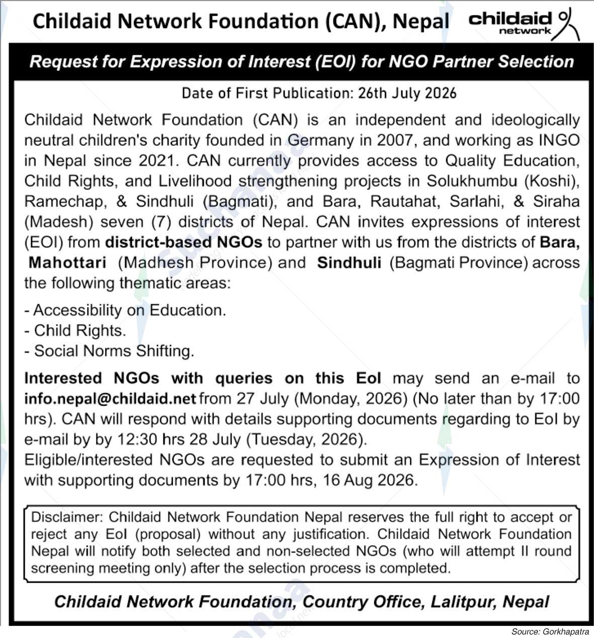 Childaid Network Foundation (CAN)