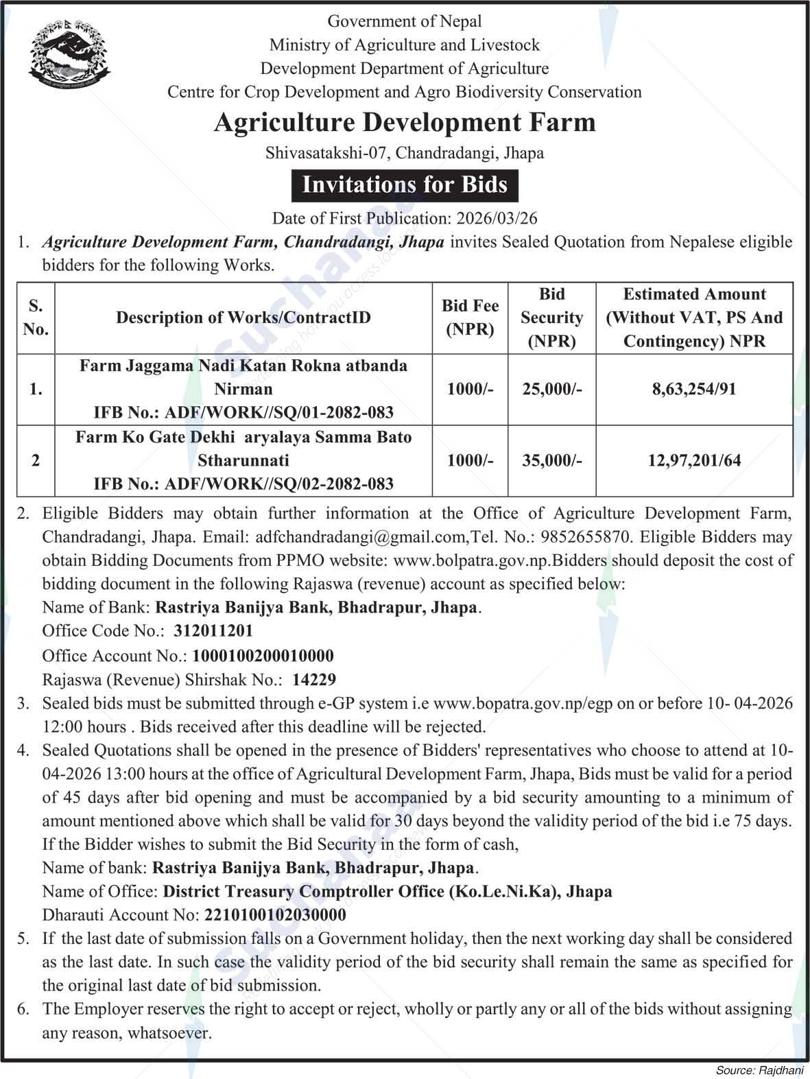Agricultural Development Farm, Jhapa