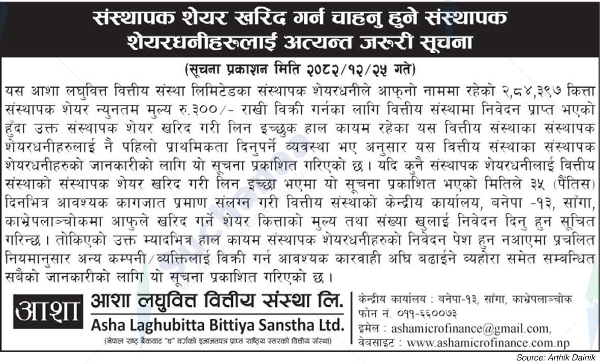 Asha Laghubitta Bittiya Sanstha Ltd.