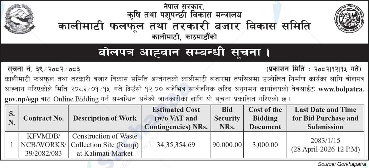 Kalimati Fruits and Vegetable Market Development Board
