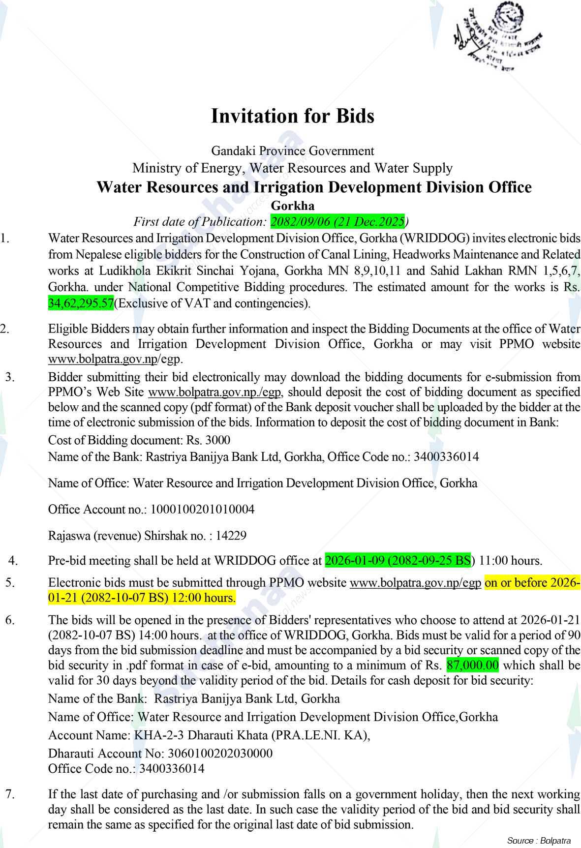 Water Resource and Irrigation Development Division Office, Gorkha, Gandaki