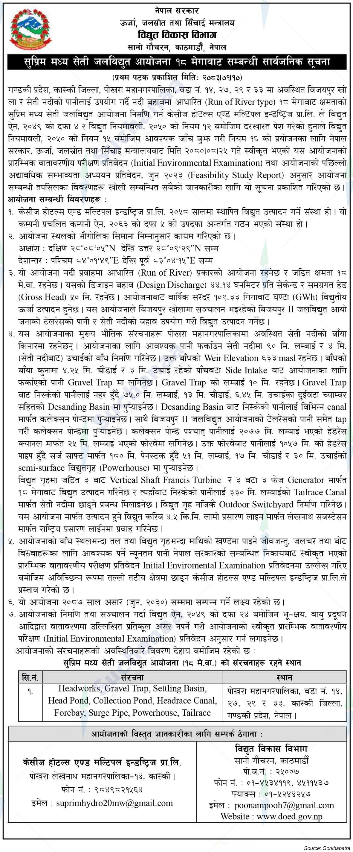 Department of Electricity Development